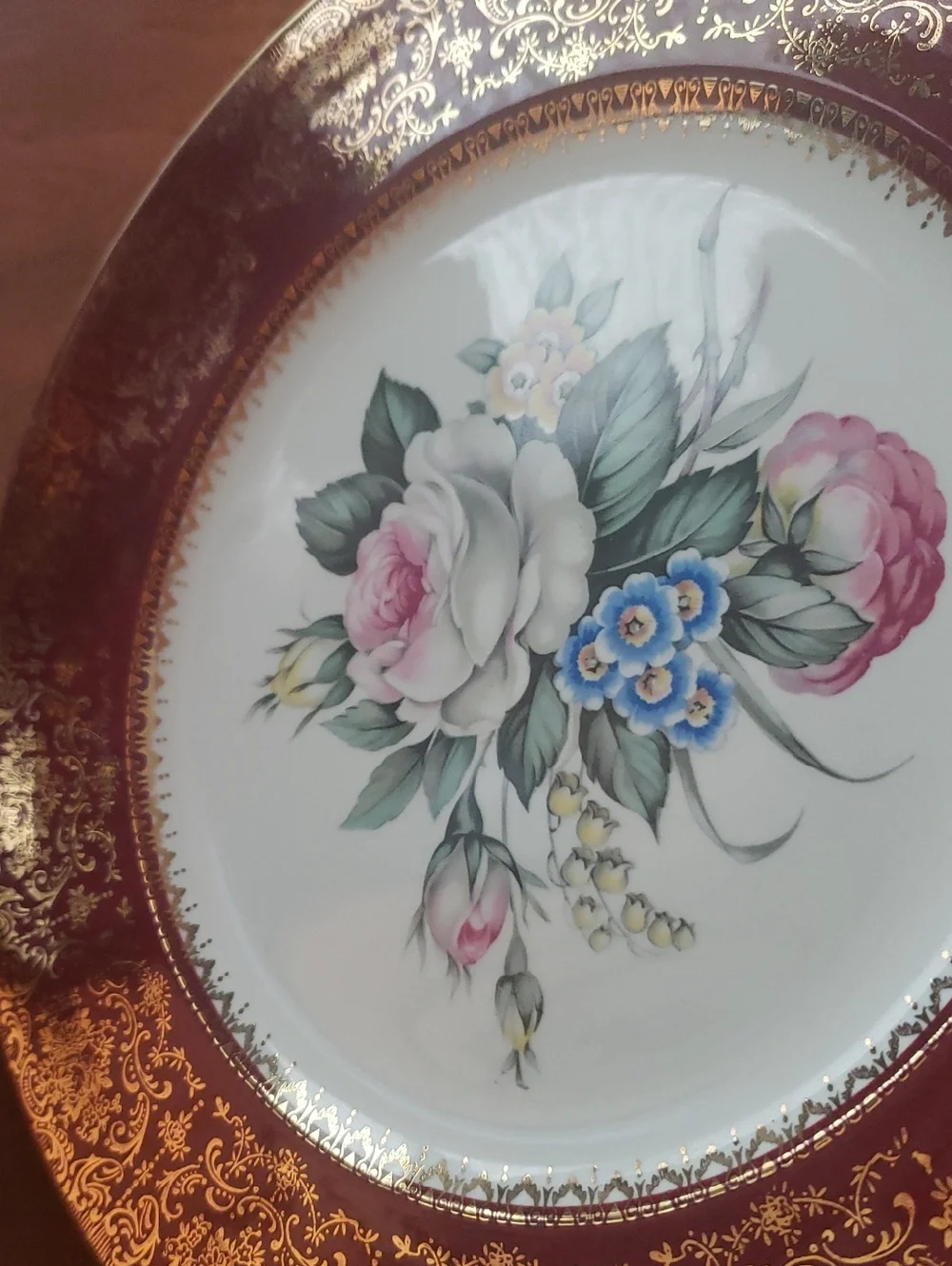 Vtg Imperial By Salem China Co Service Plate - Gold Trim